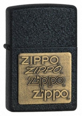 Zippo Brass Emblem Black Crackle 1