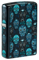 Bật Lửa Zippo 46017 Sugar Skulls Design 540 Color Glow In The Dark Green Matte