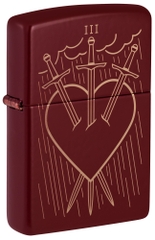 Hộp Quẹt Zippo 46723 Three of Swords Design Laser Engrave Merlot Hộp Quẹt Zippo 46723 Three of Swords Design Laser Engrave Merlot