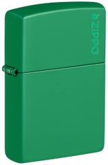 Bật Lửa Zippo 48629ZL Classic Grass Green Matte Zippo Logo