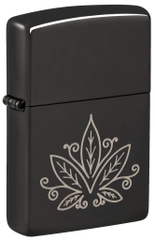 Bật Lửa Zippo 48926 Cannabis Design Laser Engrave High Polish Black