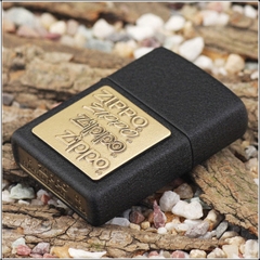 Zippo Brass Emblem Black Crackle 2