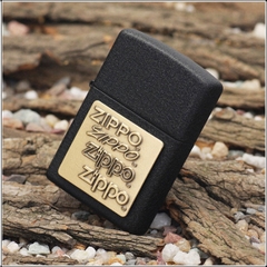 Zippo Brass Emblem Black Crackle 2