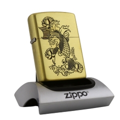 Zippo Cá Chép Koi Phong Thủy Đồng Nguyên Khối Vỏ Dày | Made In USA