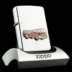 Zippo Firetruck Emblem 1974 8 Gạch Xéo Chữ Xéo