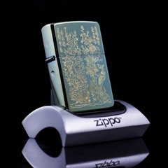 Zippo Khắc Hai Mặt Mai Cúc Tùng Lan 1