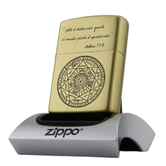 Zippo Ấn Thánh Tổng Lãnh Đồng Nguyên Khối Vỏ Dày cao cấp
