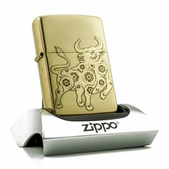 Zippo Trâu Khắc Nổi 3D Tuổi Sửu