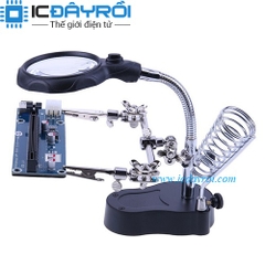 Đế gác mỏ hàn kèm kính lúp có đèn Đế gác mỏ hàn kèm kính lúp có đèn