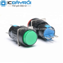Nút nhấn có đèn LA16Y-11 xanh 5 chân có khoá 16mm Nút nhấn có đèn LA16Y-11 xanh 5 chân có khoá 16mm