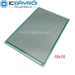 PCB 10x15cm Loại Tốt Phủ Xanh Một Mặt ( PCB đục lỗ )