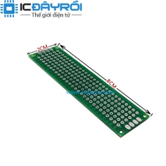 PCB 2x8cm 2 mặt phủ xanh PCB 2x8cm 2 mặt phủ xanh