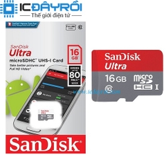Thẻ nhớ microSDHC UHS-I SanDisk Ultra 16GB