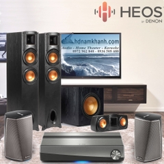 Bộ 5.1 Amply Denon Heos AVR - Front Klipsch F200- Sur Không dây Heos 1