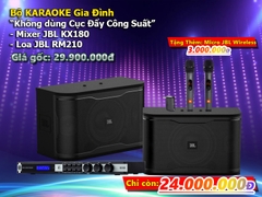 Combo karaoke active Loa JBL RM210+ Vang số JBL KX180 + Micro JBL Wireless