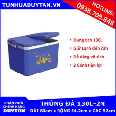 Thùng đá Duy Tân 130L 2 Cánh (Xanh) giữ lạnh đến 72h với công nghệ PU FOAM