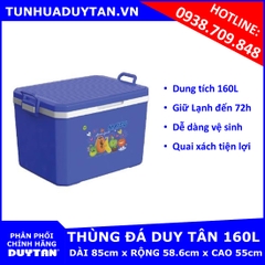 Thùng đá Duy Tân 160L  (Xanh) giữ lạnh đến 72h với công nghệ PU FOAM