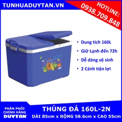 Thùng đá Duy Tân 160L 2 Cánh (Xanh) giữ lạnh đến 72h với công nghệ PU FOAM