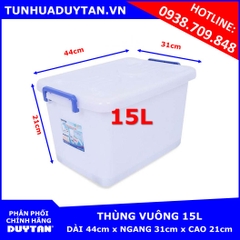 Thùng vuông Duy Tân 15L ( Có bánh xe )