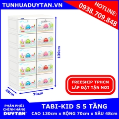 Tủ nhựa Duy Tân TABI KIDS 5 tầng 10 ngăn Trắng Tủ nhựa Duy Tân TABI KIDS 5 tầng 10 ngăn Trắng