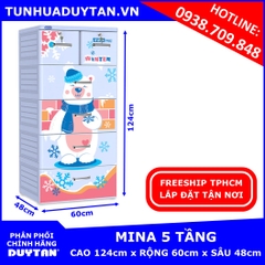 Tủ nhựa Duy Tân MINA 5 tầng  màu Dương mẫu mới 2019