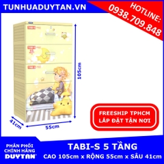 Tủ nhựa Duy Tân TABI S 5 tầng (Kem)