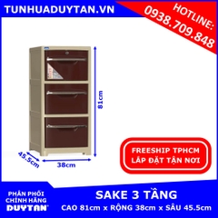 Tủ nhựa Duy Tân SAKE 3 tầng (Nâu)