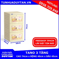 Tủ nhựa Duy Tân TANO 3 tầng (Kem)