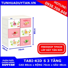 Tủ nhựa Duy Tân TABI KIDS 3 tầng 6 ngăn Hồng