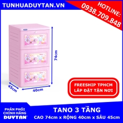 Tủ nhựa Duy Tân TANO 3 tầng (Hồng)