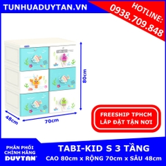 Tủ nhựa Duy Tân TABI KIDS 3 tầng 6 ngăn Dương