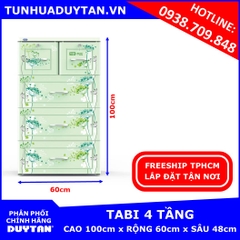 Tủ nhựa Duy Tân TABI 4 tầng Xanh lá