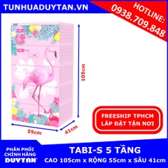 Tủ nhựa Duy Tân TABI S 5 tầng (Hồng Mẫu Mới)