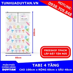 Tủ nhựa Duy Tân TABI 4 tầng Trắng