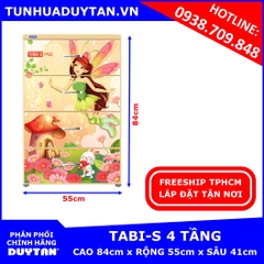 Tủ nhựa Duy Tân TABI S 4 tầng (Cam Mẫu Mới)