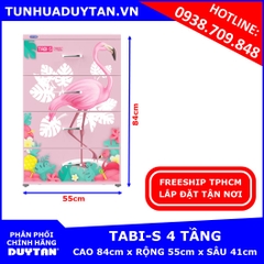 Tủ nhựa Duy Tân TABI S 4 tầng (Hồng Mẫu Mới)