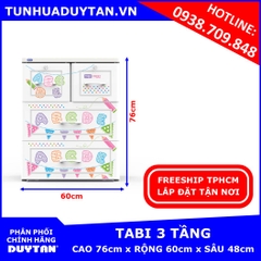 Tủ nhựa Duy Tân TABI 3 tầng Trắng