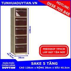 Tủ nhựa Duy Tân SAKE 5 tầng  (Nâu) Tủ nhựa Duy Tân SAKE 5 tầng  (Nâu)