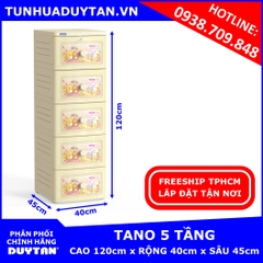 Tủ nhựa Duy Tân TANO 5 tầng (Kem)