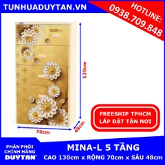 Tủ nhựa Duy Tân MINA-L 5 tầng (Cam)