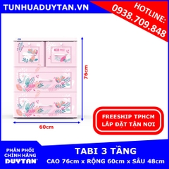 Tủ nhựa Duy Tân TABI 3 tầng Hồng Tủ nhựa Duy Tân TABI 3 tầng Hồng