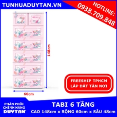 Tủ nhựa Duy Tân TABI 6 tầng Hồng Tủ nhựa Duy Tân TABI 6 tầng Hồng