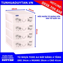 Tủ nhựa Duy Tân TOMI 5 tầng A4 nắp bằng (Trắng)