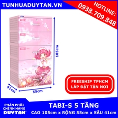 Tủ nhựa Duy Tân TABI S 5 tầng (Hồng) Tủ nhựa Duy Tân TABI S 5 tầng (Hồng)