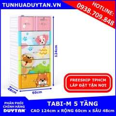 Tủ nhựa Duy Tân TABI-M 5 tầng ( Đa Sắc Chó ) Tủ nhựa Duy Tân TABI-M 5 tầng ( Đa Sắc Chó )