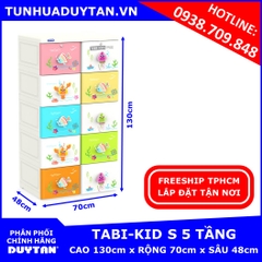 Tủ nhựa Duy Tân TABI KIDS 5 tầng 10 ngăn Đa sắc