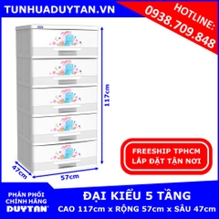 Tủ nhựa Duy Tân Đại Kiểu 5 tầng (Trắng)