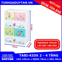 Tủ nhựa Duy Tân TABI KIDS 2 - 4 tầng Đa Sắc