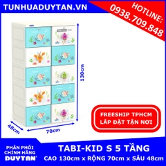 Tủ nhựa Duy Tân TABI KIDS 5 tầng 10 ngăn Dương Tủ nhựa Duy Tân TABI KIDS 5 tầng 10 ngăn Dương