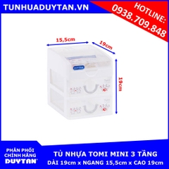 Tủ nhựa Duy Tân TOMI MINI 3 tầng (Trắng) Tủ nhựa Duy Tân TOMI MINI 3 tầng (Trắng)